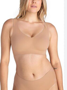 Honeylove V-Neck Soft Form Wireless Bra Sand Size 1X/40 C/D NWT